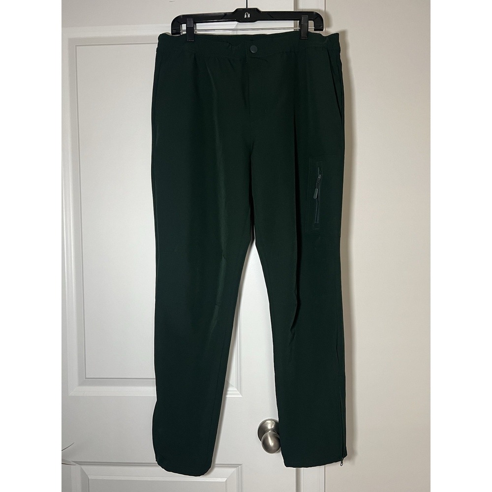 Men's Fielder Bonobos Forest Green Cargo Pants Size L Elastic Waist‎ Zip Pockets